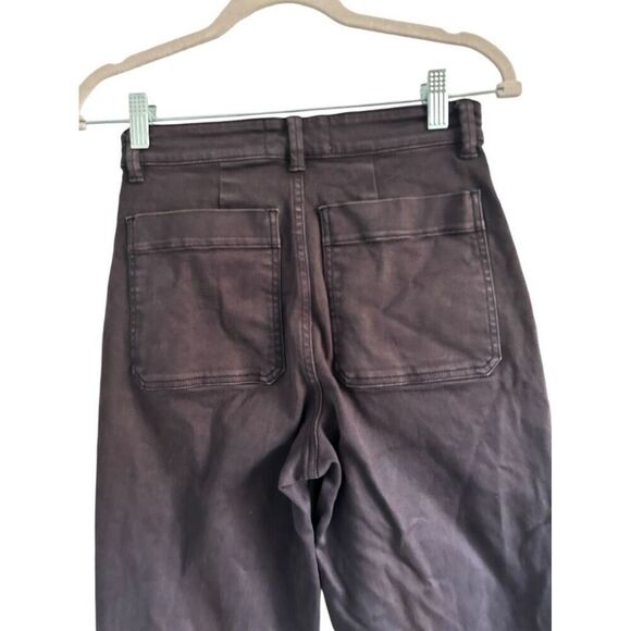 Everlane Cropped Straight Leg Jeans Womens size 0 Purple Brown High Waist - Picture 8 of 11